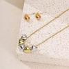 Bow Love Doudou Necklace Earrings Set High-End Women'S Niche Clavicle Chain Personalized Items