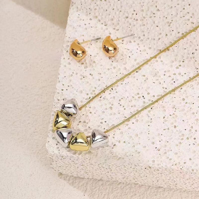 Bow Love Doudou Necklace Earrings Set High-End Women'S Niche Clavicle Chain Personalized Items