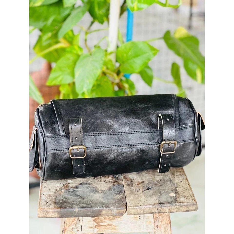 Real Toxic Leather Tool Bag Motorcycle Saddle Vintage Genuine