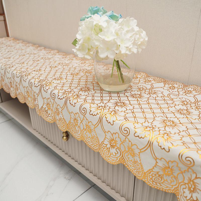 65cm Width TV Cabinet Tablecloth PVC Tablecloth Waterproof Shoe Cabinet Cloth Dressing Table Strip Plastic Dustproof Tablecloth