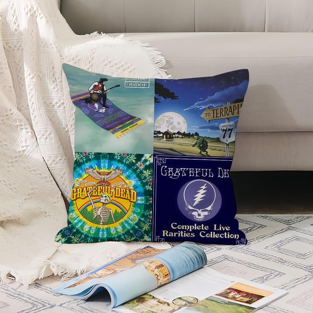 Hot Rock Band G-Grateful D-Dead  Pillow Case Office Cushions Suitable For Sofa Car Bedroom Decorative Cushion Cover