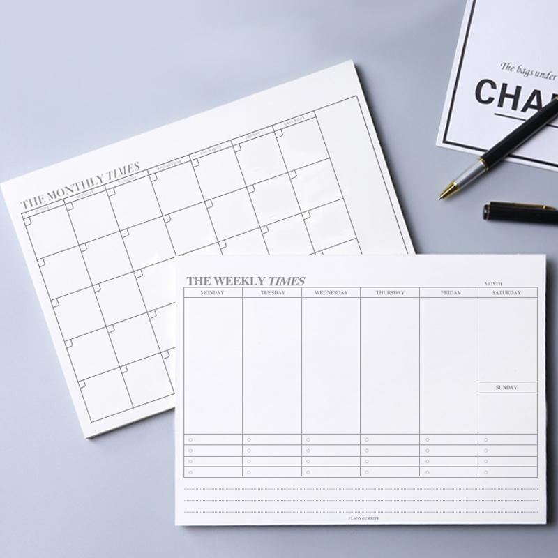 50Sheets Universal Tearable Planner Weekly Monthly Schedule Student Stationery Office School Supplies Simple Plan Notebooks