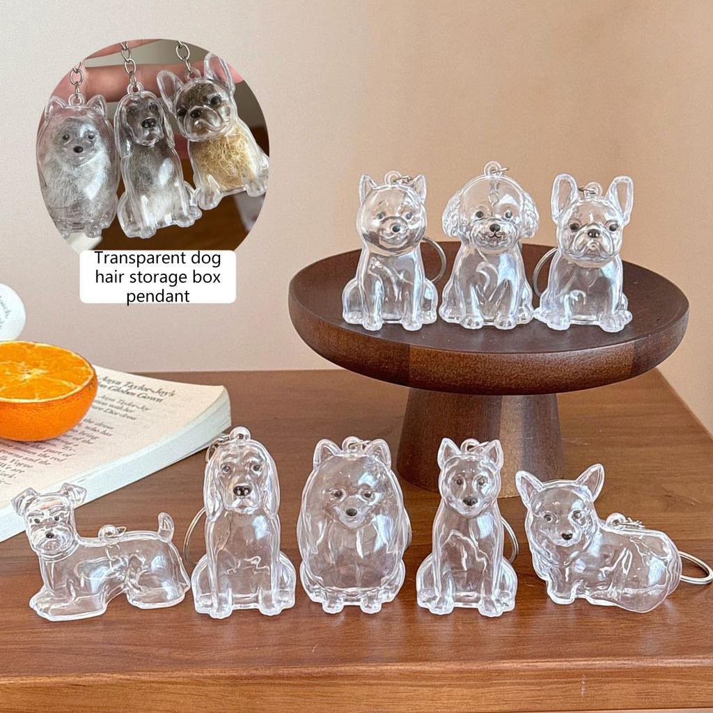 Transparent Pet Memorial Keychain Pet Hair Bottle For Preserving Dog Hair And Ashes In A Leakproof Keepsake Capsule