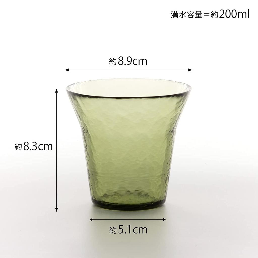 Wired Beans Wired Beans Glasbecher für ein Leben lang, Paar-Set, Geschenkbox, Becherglas, 200 ml, gleiche Farbe (Tsugaru Vidro) (Grünes Set)