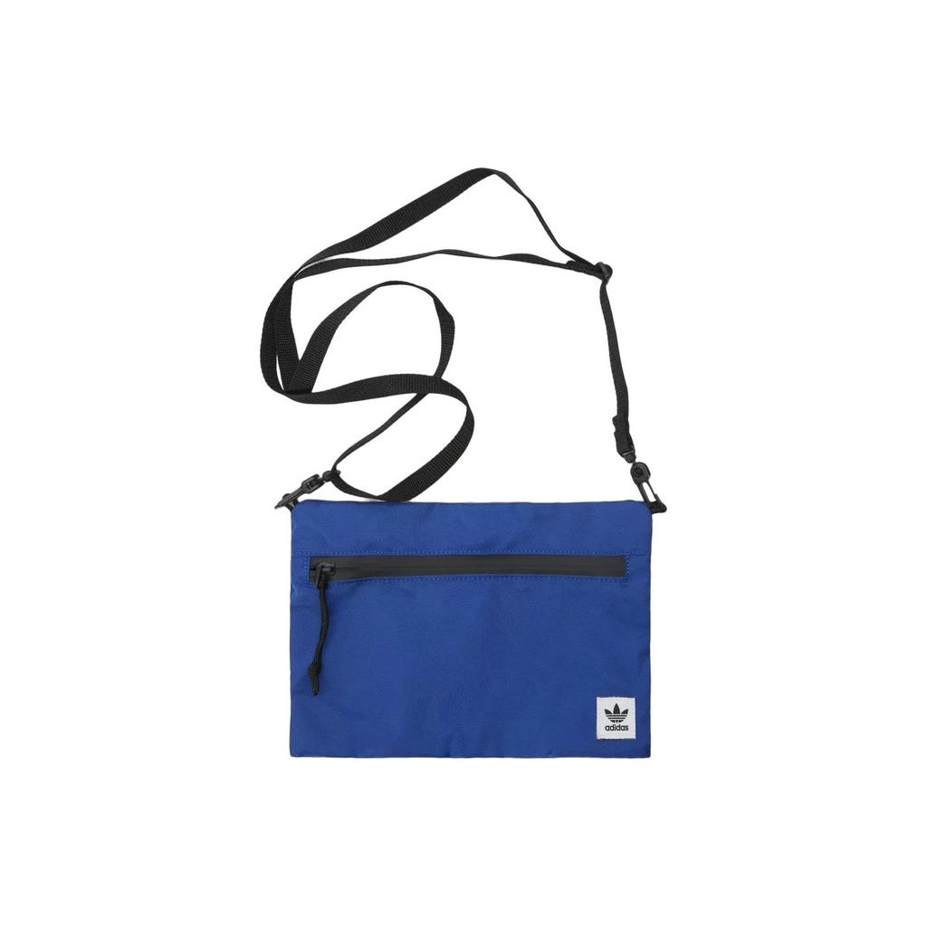 Adidas Originals Three Stripes Sports Casual Solid Color Zipper Shoulder Bag Unisex Shoulder Bag Blue ED8039