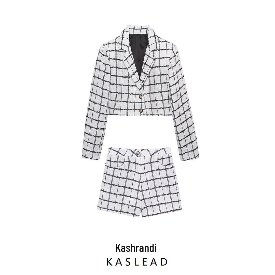 

2024 Winter New Women s European & American Style Casual Shorts & Jacket Set Medium