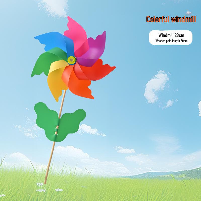 Large Transparent PVC Rotating Windmill - DIY Handmade for Children Outdoor Decoration
