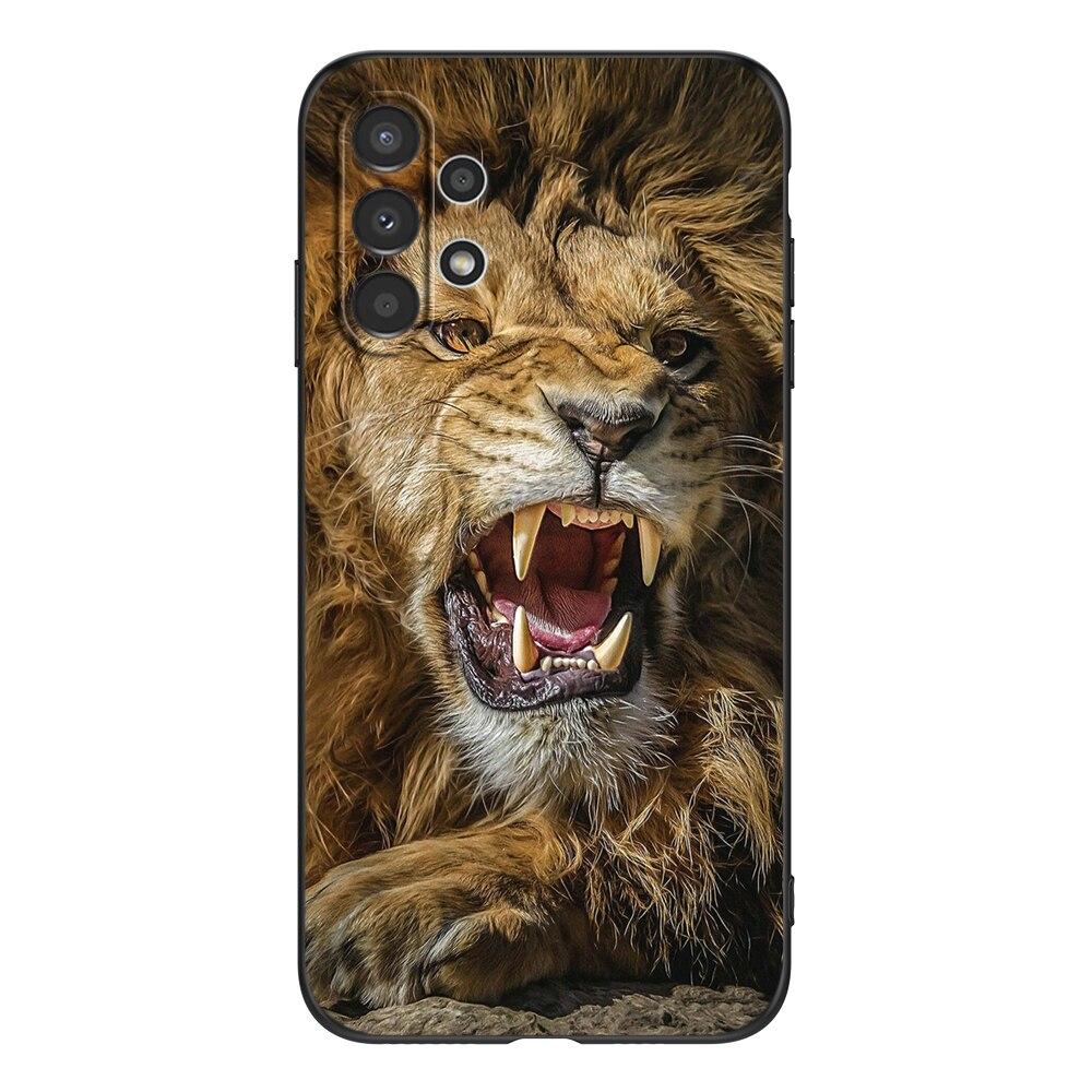 For Samsung A13 5G 4G Case Back Cover For Samsung Galaxy A13 5G 4G LTE Phone Soft Silicon Black Tpu Case Lion Wolf Tiger Dragon