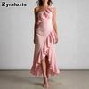 Summer New Leaf Edge Ruffled Elegant Dress Women's Clothing