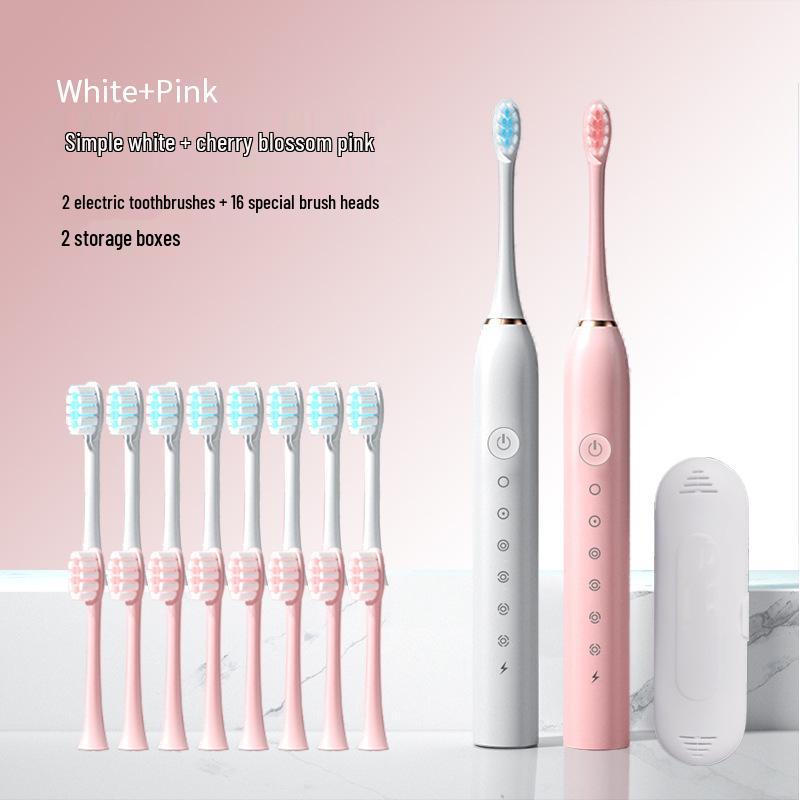 Enhanced Rechargeable Electric Toothbrush: Six-Speed Adult Couple Set with Travel-Friendly Soft Bristle Design