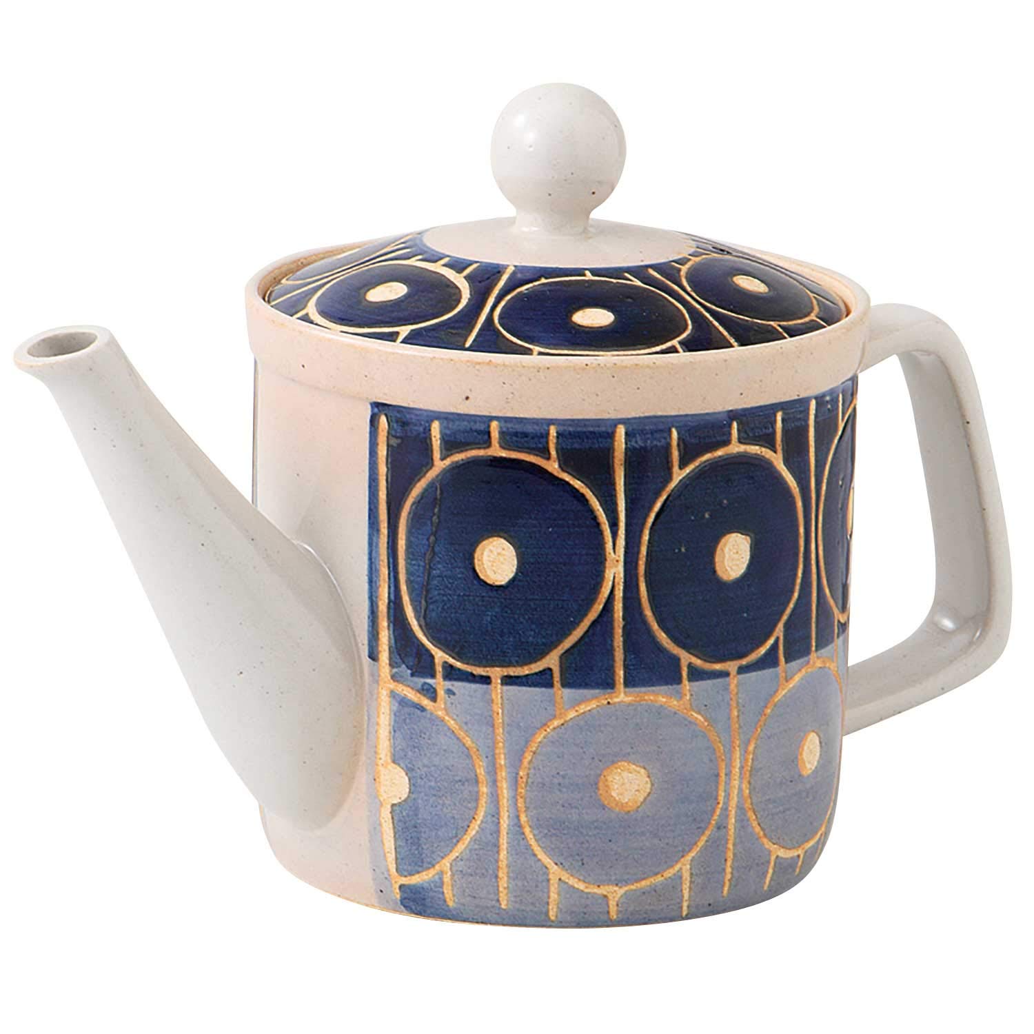 

Hogdseirrs Hasami-yaki Seizan-gama Lightweight Teapot (with Tea Strainer), 350ml, Two-Tone, Navy, 397721
