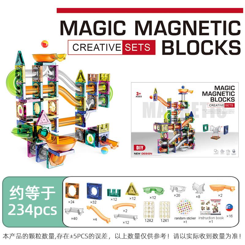 Color Window Magnetic Sheet Ball Track Building Block Children Splicing Magnetic Educational Toys 3-6 Years Old