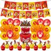 The Flash Themed Birthday Party Decorations Set With Banner, Cake Topper, And Balloons
