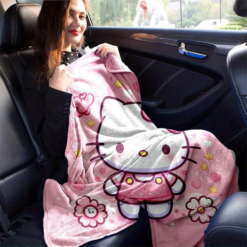 1pc Adorable Hello Kitty Pink Blanket - Cute Home Decor, Office Napkin, Outdoor Throw Gift for All Seasonsz041719