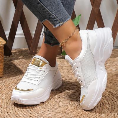 Modne Damskie Sneakersy 2025 Nowe Letnie Sznurowane Koturny Buty Casual Damskie Wygodne Outdoor Antypoślizgowe Sneakersy Damskie Zapatos De Mujer