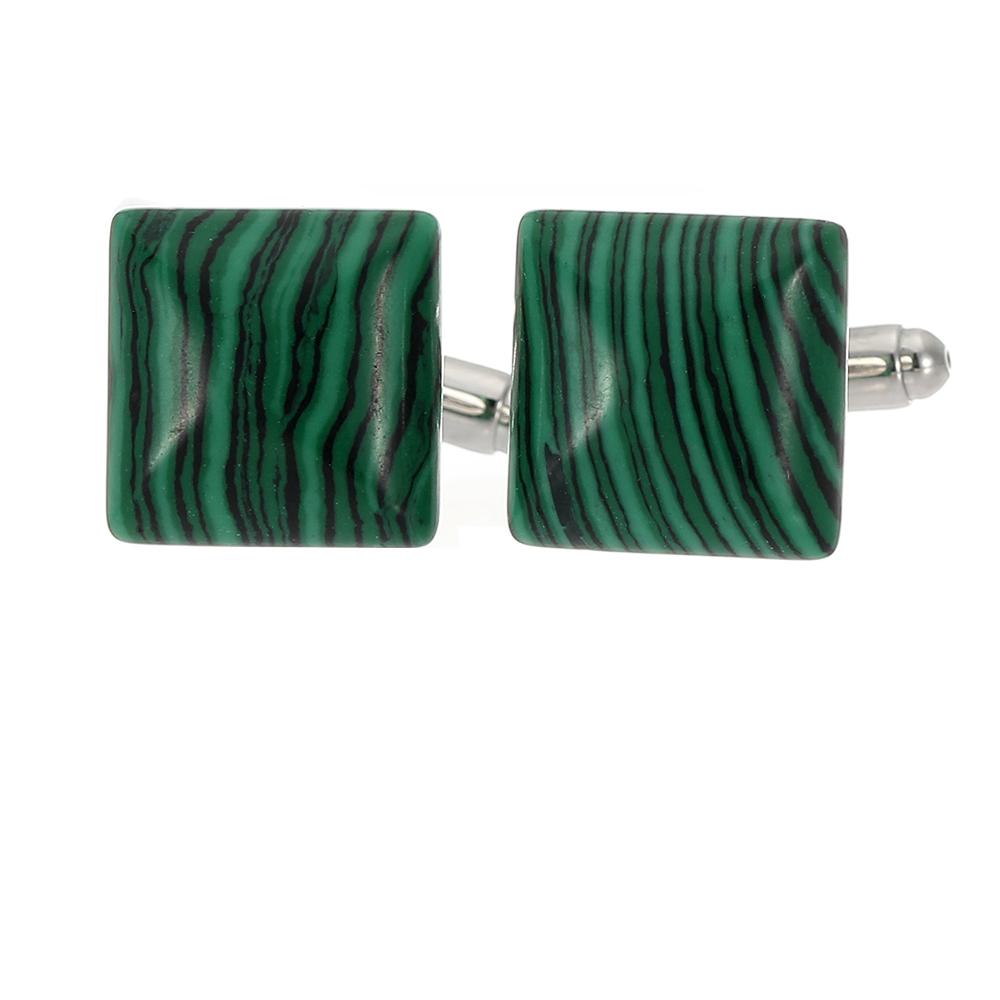 

Mens Funny Green Stone Cufflinks Square Suit Shirt Blose Sleeve Button