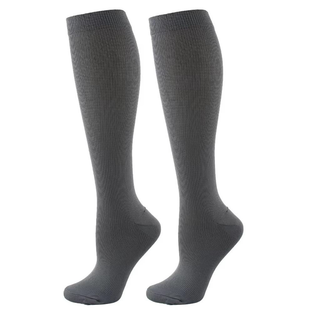 Stretchy Compression Socks Solid Color Leg Support Knee Sock Fashion Pain Relief  Women Men