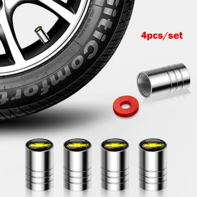 4Pcs Car Wheel Tire Valve Caps Metal Stem Cover For Sonic Spark Sail 3 T250 Cobalt Captiva Traverse Onix Colorado Aveo