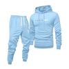 Men's Printed Hooded Sweatshirt And Sweatpants Casual Sports Suit