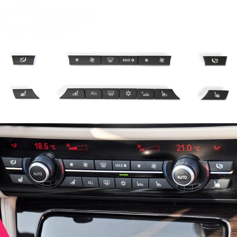 For BMW F10 F06 F12 F01 F02 Car Front Console Dash Air Conditioner Button Key Caps Set Replacement For BMW 5 6 7 Series GT 14pcs