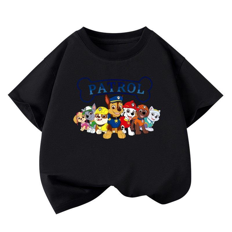 High-Quality Boys' Autumn Cartoon Print Short-Sleeve Round Neck Shirt