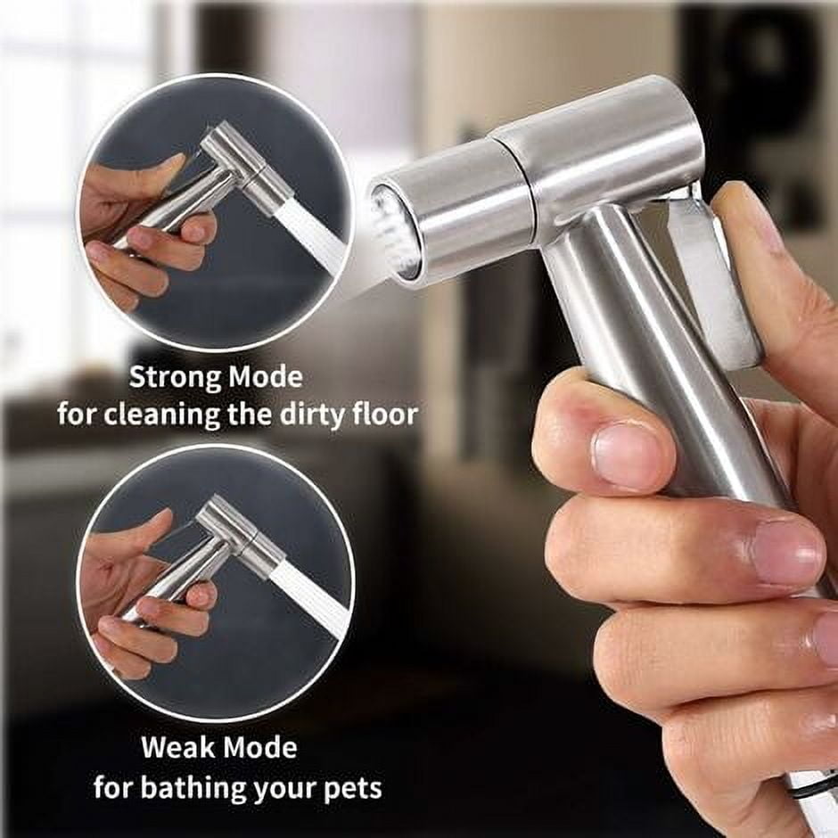 Handheld Toilet Bidet Faucet Sprayer Hand Sprayer Shower Head Self Cleaning No Punch Stainless Steel Bathroom Bidet Spraye Set