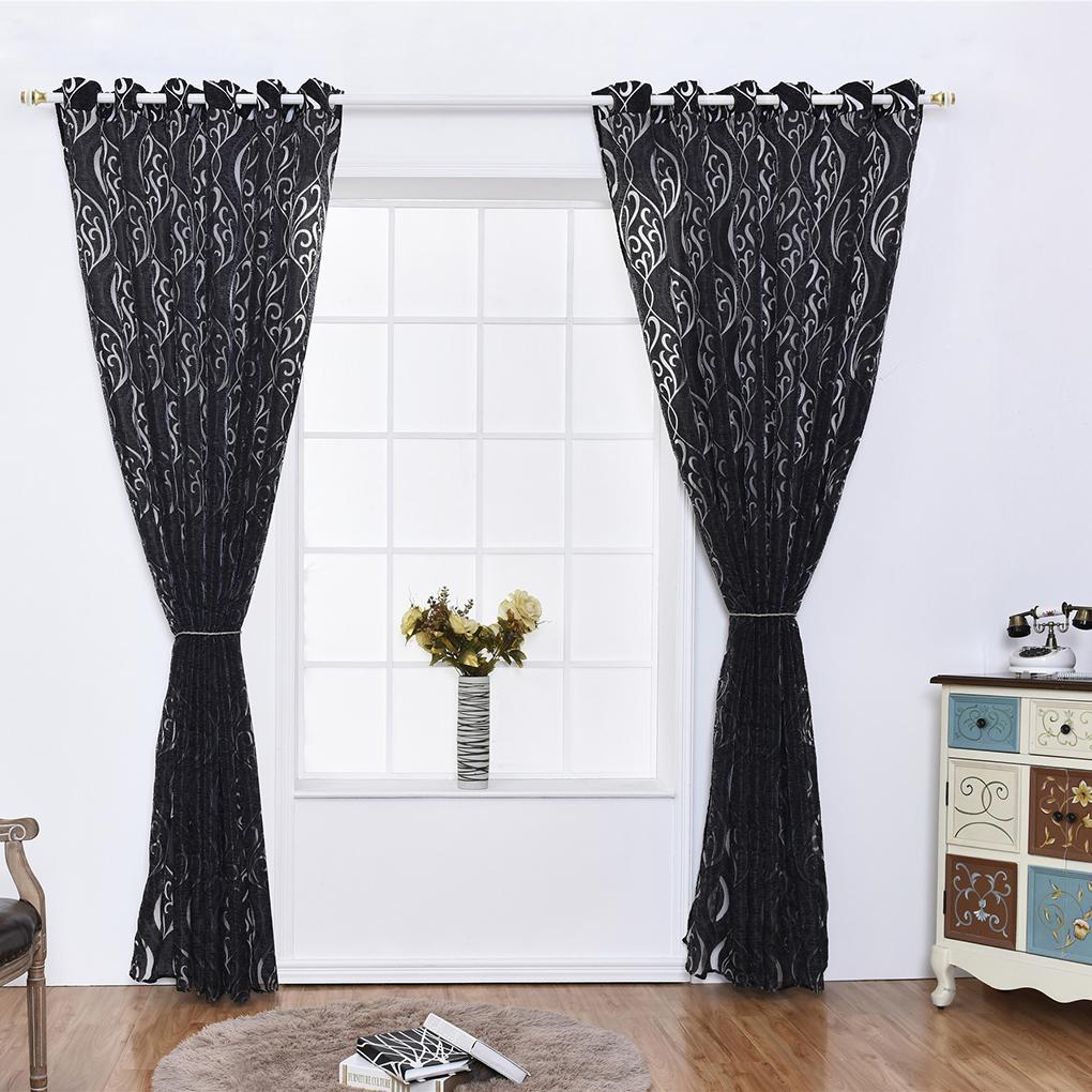 Curtains Translucent Window Tulle Drape Panel Sheer Scarf Valances 100*200/250