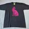 Vintage 90s Cat Lover T Shirt Size XL Kitty Single Stitch Pink Metallic Foil