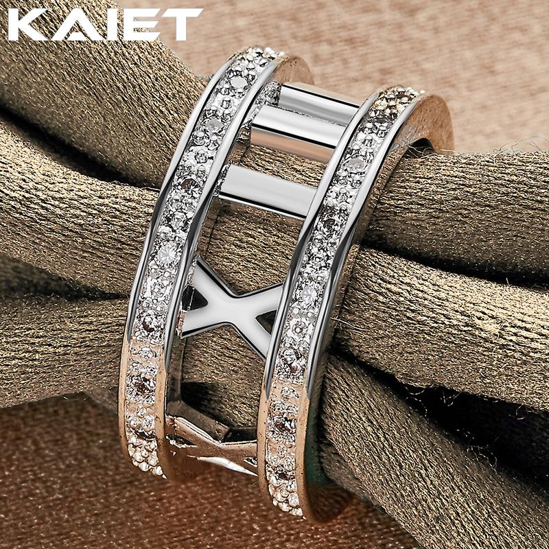 925 Silver Roman Numerals 5-10 Ring For Women Fashion Accessories Jewelry