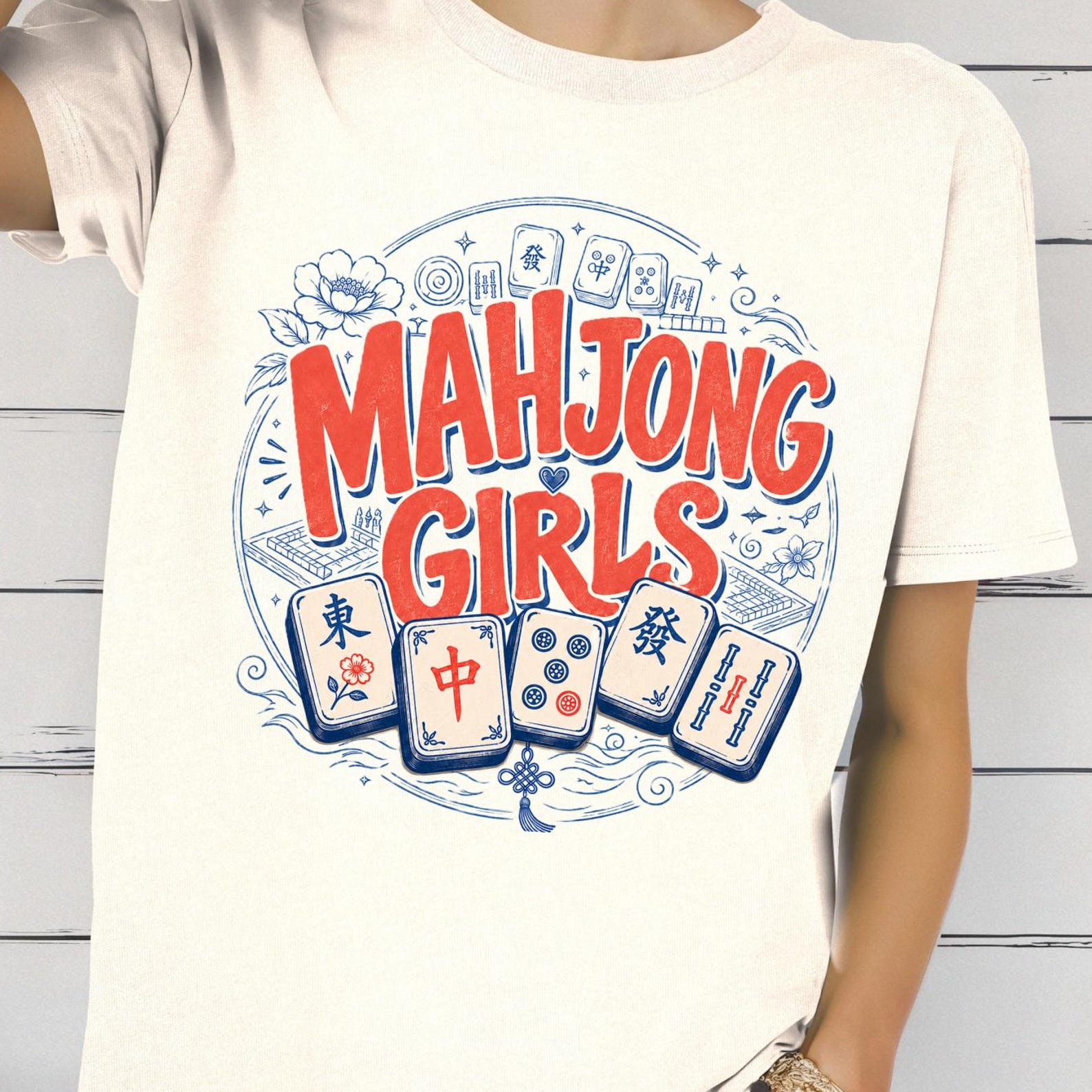 Mahjong Girls Shirt, Mahjong Social Club Tee, Mahjong Tile T shirt, Game NighT shirt, Mahjong Player Tee S