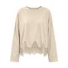 Lace Tops for Women Long Sleeve Crewneck Casual Vacation Boho Tops