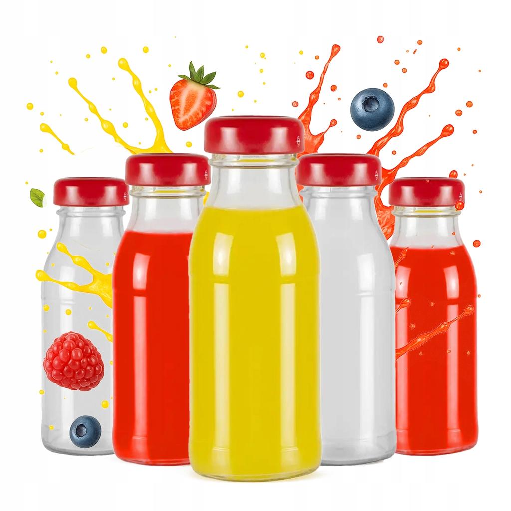 50x Glass Bottles for Juice JUICE 125ml Bottle for Juice Juice Syrup