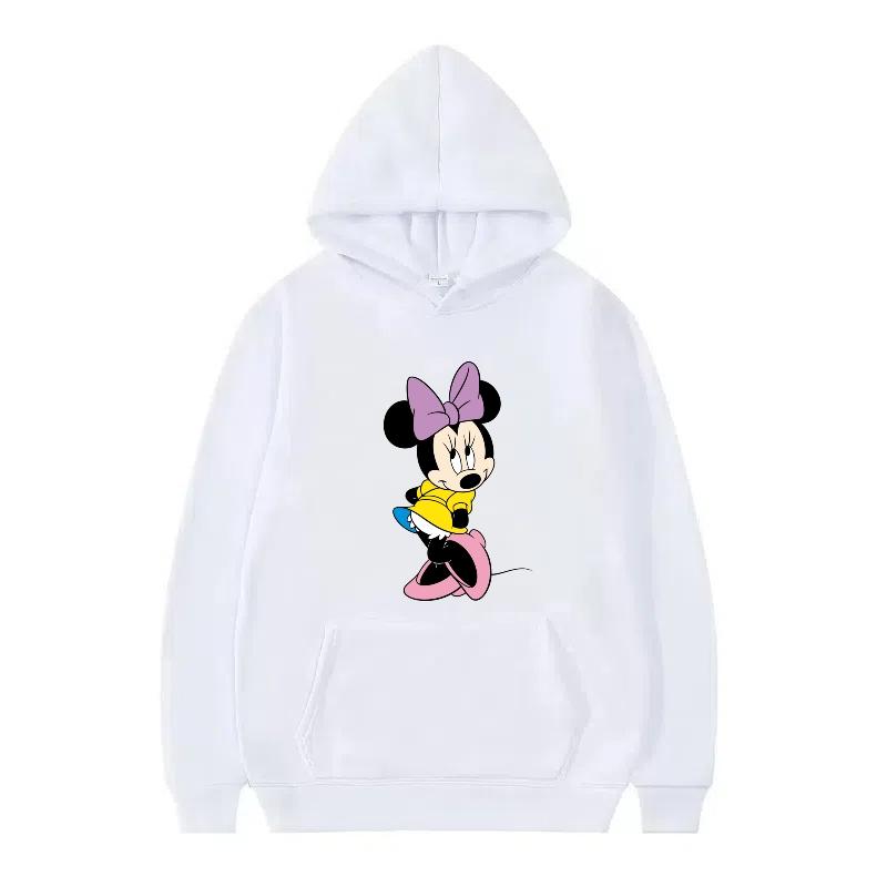 Disney Mickey Mouse Pattern Woman Streetwear Loose Grey Winter Tops Clothes Pullovers Ladies Cheap 90s Hoodies Men Sweatshirts
