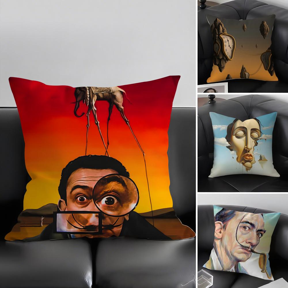 SSalvador DaliI Art Cushion Cover Pillowcase Ultra Soft Skin Friendly Fabric Cloud Like Comfort Concealed Zipper
