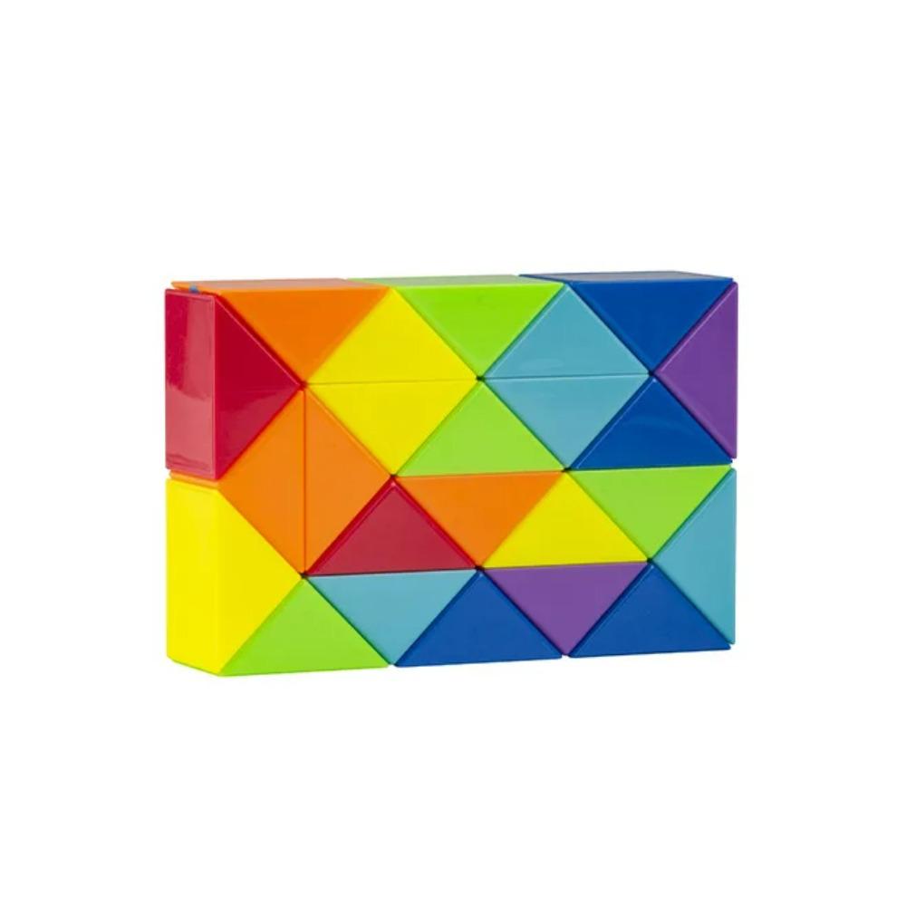 Colored Magic Cube Toys Magic Rule Snake Multi-color Puzzle Fidget Toys Decompression Transformable Cubes Educational Toys