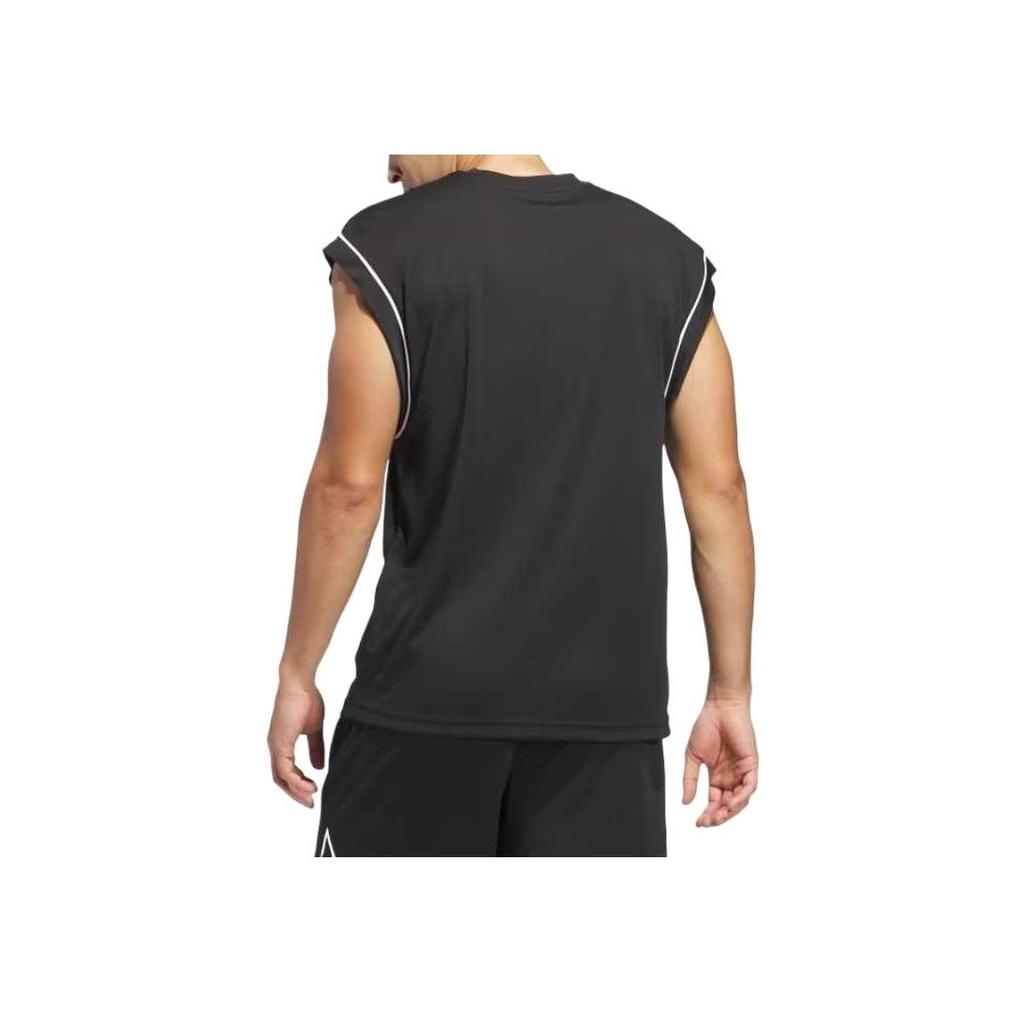 Adidas Basketball Quick-Dry Breathable Loose Round Neck Solid Color Sleeveless Vest Men Tops Black JN4722
