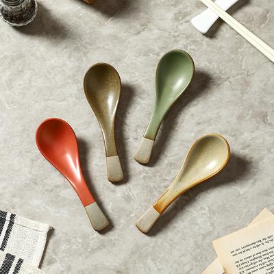 Nordic Style Ceramic Spoon Japanese Korean Style Rice Soup Spoon Dining Tableware for Home Hotel