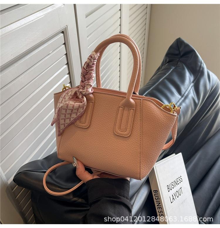 

Fashion lychee pattern portable bucket bag 2025 new Korean version niche messenger bag super fire commuter shoulder bag