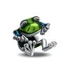 Luck Charm 925 Silver Four Leaf Clover Green Tree Frog Turtle Bead Pendant For Bracelet Women DIY Jewelry Gift