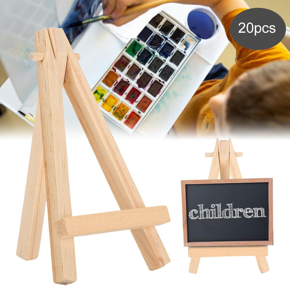 20Pcs Wood Easel Artware Mini AFrame Natural Wood Display Tripod Holder for Decoration Exhibit Props