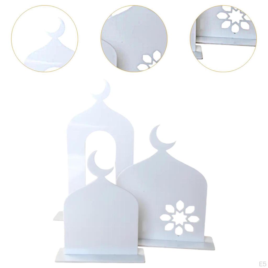 3 Acrylic Ramadan Decorations Flat Ornament for Table Eid Mubarak Display