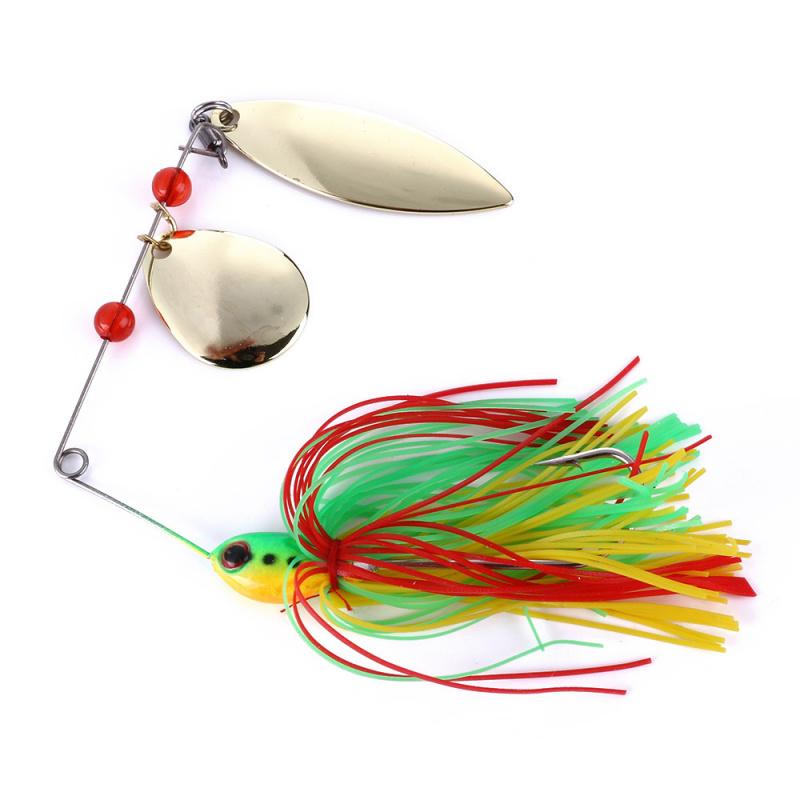 Lure Bait Willow Leaf Type Alloy Mustache Lure17gRotating Fish-Shaped Sequin Anti-Hook Bottom Freshwater and Saltwater Universal