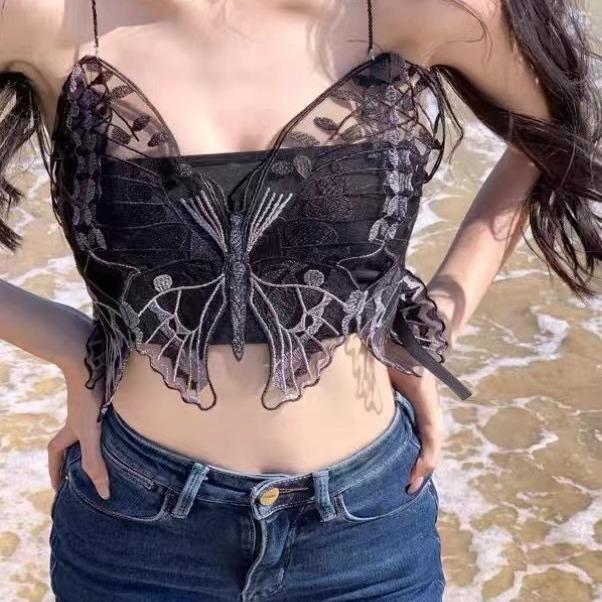 Silver-Black Butterfly Pattern Cloth Sticker Mesh Bottom Two-Color Embroidery Water-Soluble Mesh Embroidery Diy Lace Lace Clothing Auxiliary