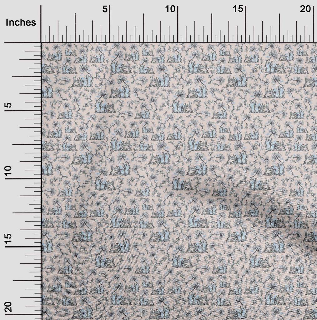 oneOone Cotton Flex Light Pink2 Fabric Toile Fabric For Sewing Printed Craft Fabric By The Yard 40 Inch