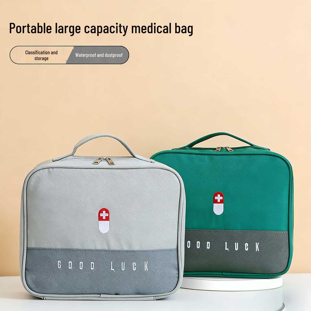 Large Capacity Travel Medicine Bag - Portable Outdoor First Aid and Home Epidemic Prevention Kit