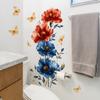 Hand-Painted Floral Wall Sticker Elegant Nature Self-Adhesive Removable Decor for Bedroom Living Room Home
