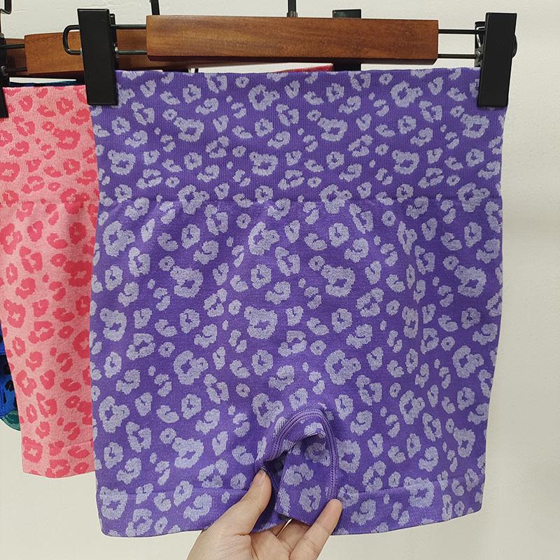 Leopard Print Peach High Waist Yoga Shorts - Quick Dry, Stretchy Hot Pants for Women