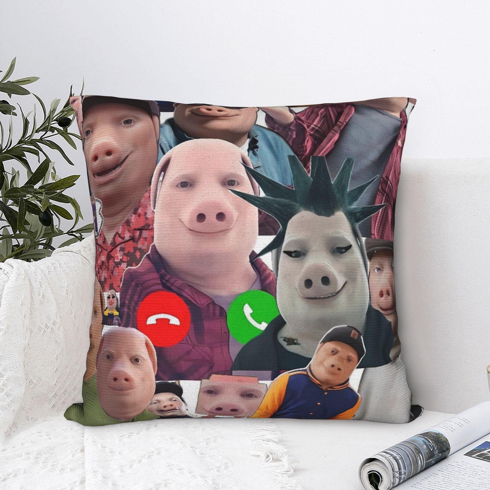 Fine Glasses Unisex John Pork Calling Art Pillow Cover Fashion Pillow Case For Sofa Bedroom Home Decor Design Pillowcases Gift Idea