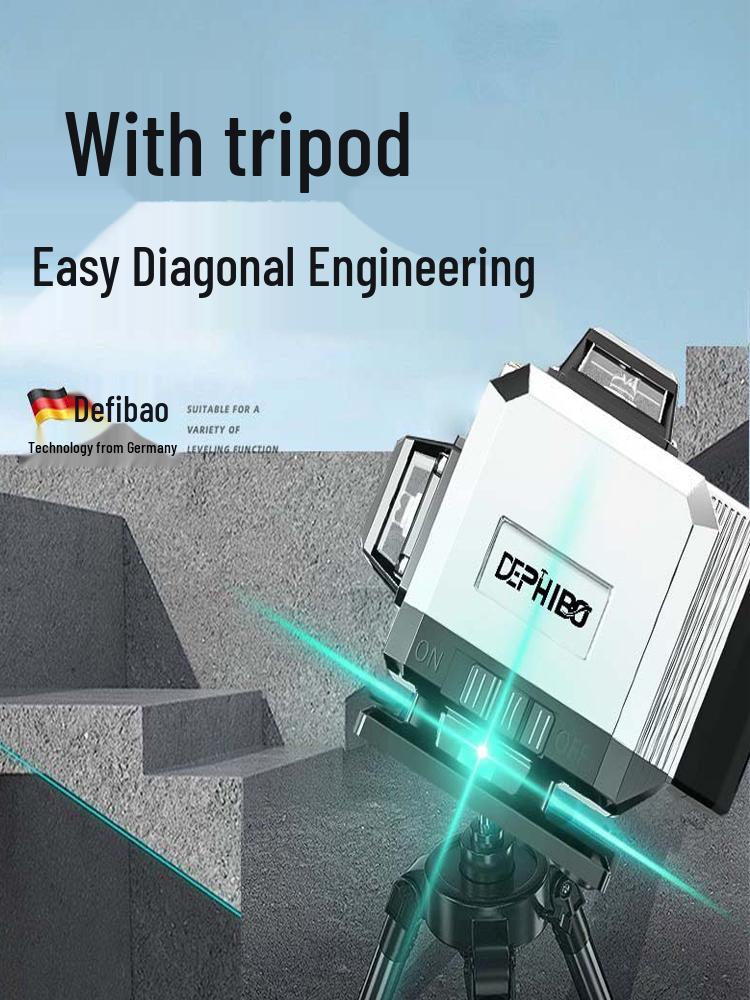 High Precision 12-Line Outdoor Laser Level with Infrared Fine Line and Automatic Adjustment