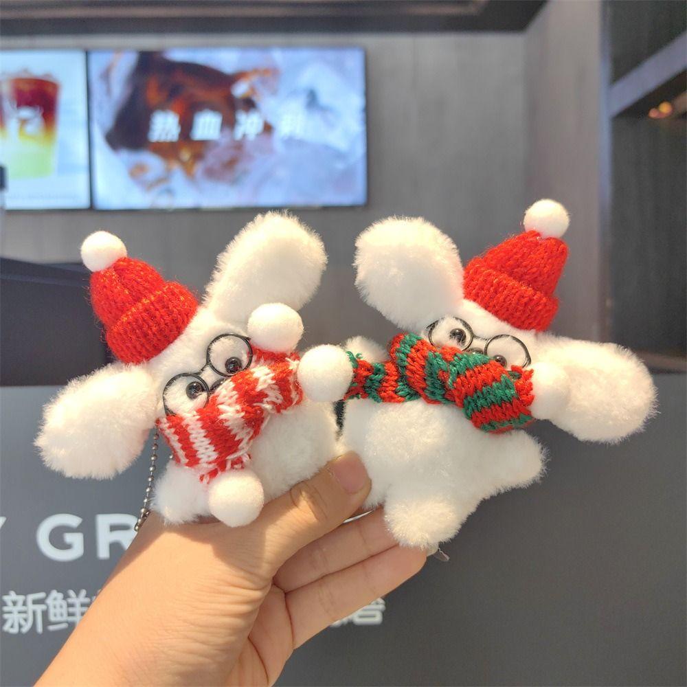 Cartoon Animal Christmas Dog Pendant Cute Plush Puppy Keychain Christmas Decorations